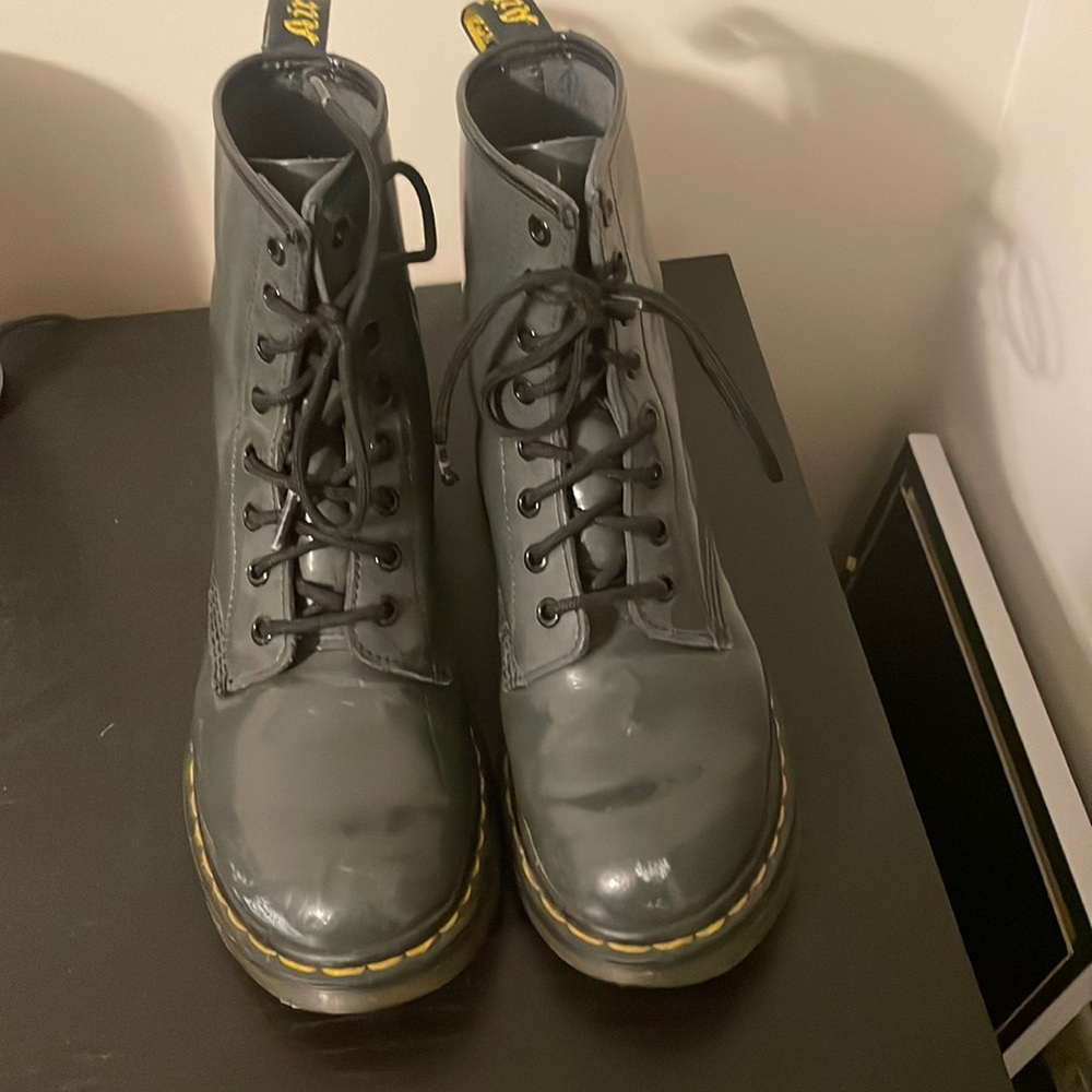 Grey doc martins. womens 7